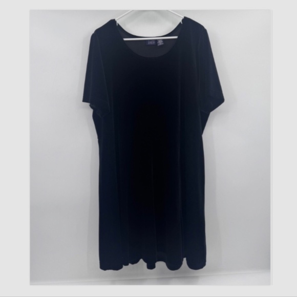 Hillard Hanson Dress Women 2X Black Velour Velvet Whimsigoth Witchy Holiday - Picture 1 of 10